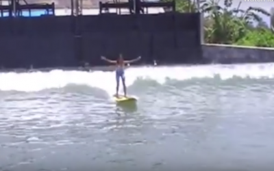 Man builds his own human powered wave pool