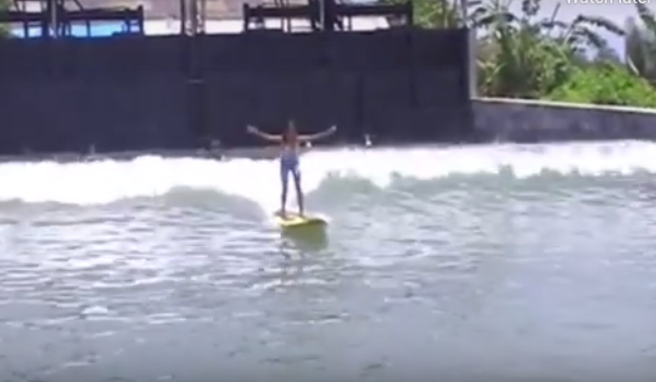 Man builds his own human powered wave pool