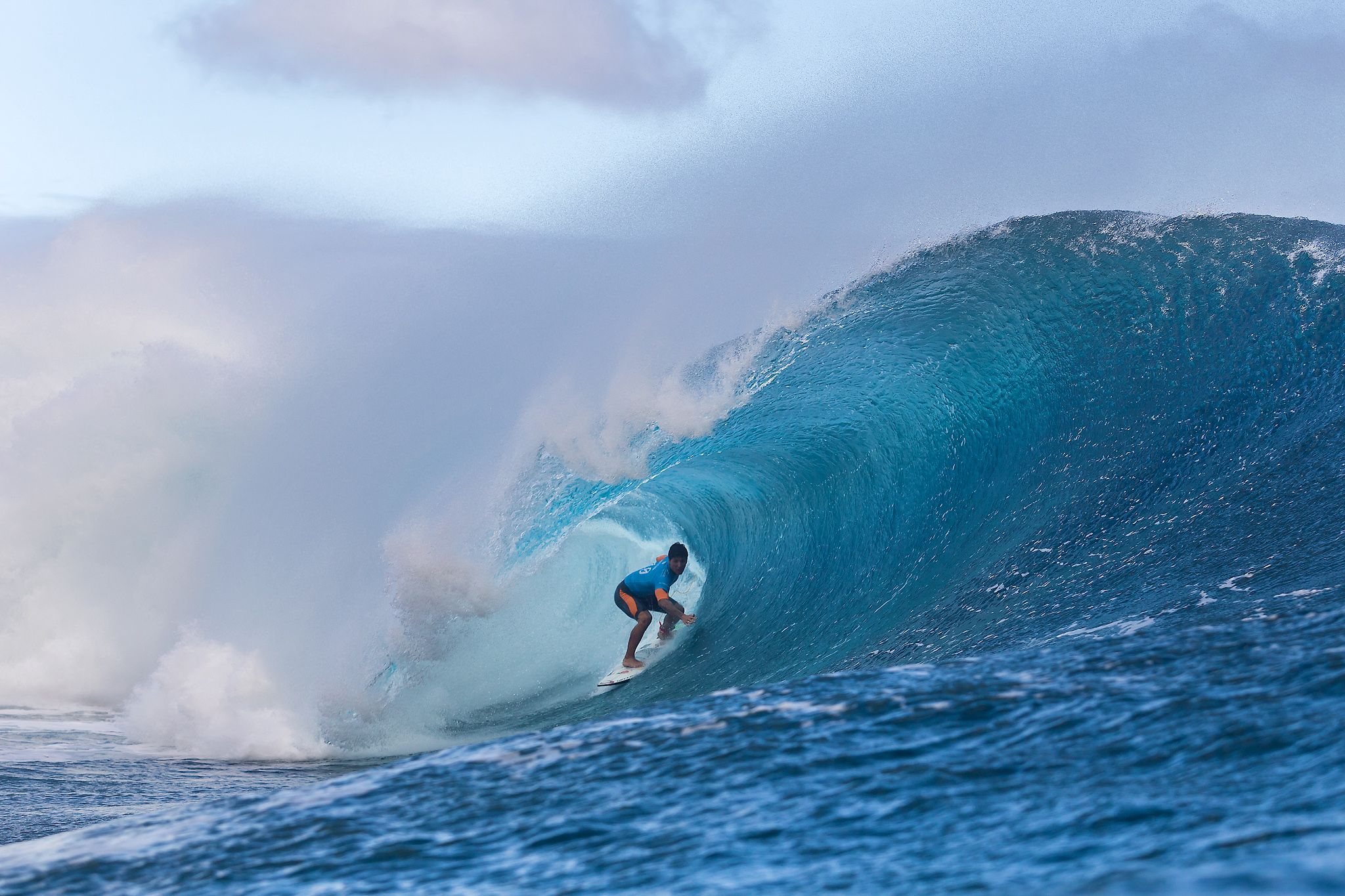 Gabriel Medina of Maresias, Sao Paulo, Brazil (pictured) winning in Round 4 of the Billabong Pro Tahiti with a heat total of 17.64 points (out of a possible 20.00) which included a near perfect 9.97 point ride (out of a possible 10.00) to advance in to the Quarter Finals at Teahupoo, Tahiti on 24 August 2015. IMAGE CREDIT: © WSL / Cestari PHOTOGRAPHER: Kelly Cestari SOCIAL MEDIA TAG: @wsl @KC80