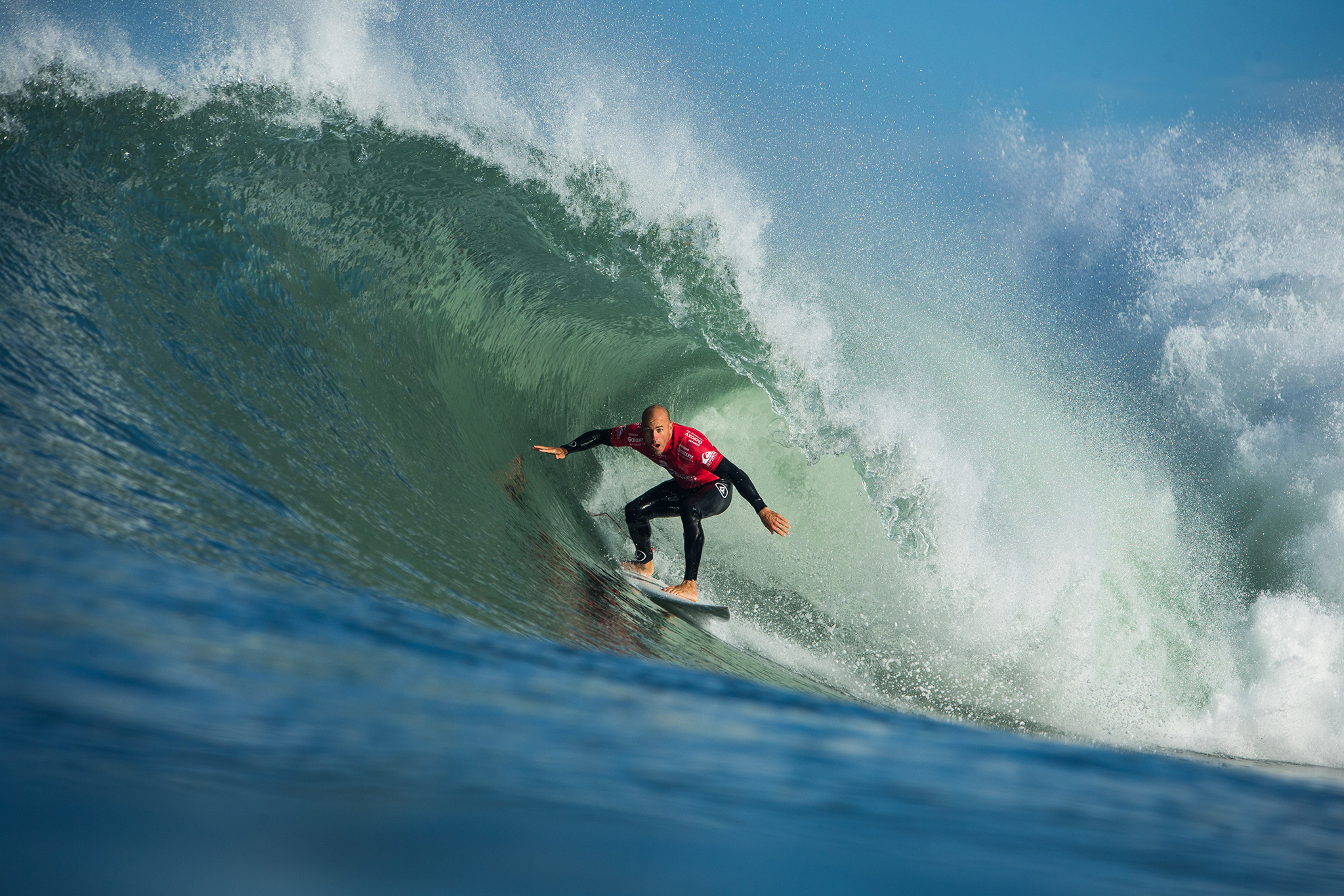 Kelly Slater of the USA (pictured) placing runner up at the Quiksilver Pro France during Round 1 on Thursday October 8, 2015.