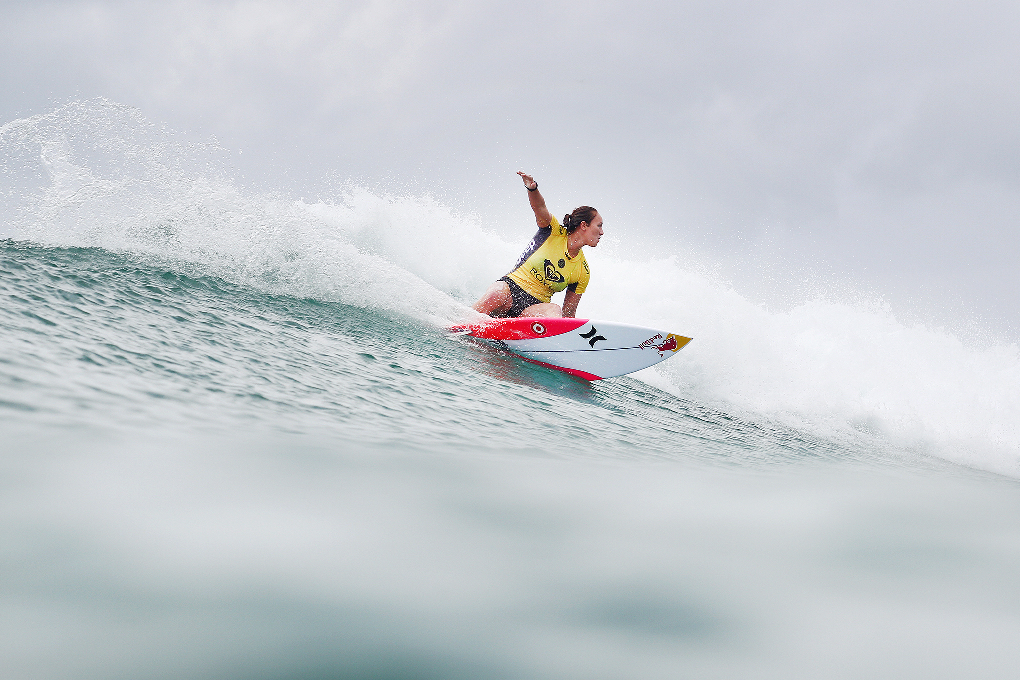 Carissa Moore of Hawaii (pictured) winning her Quarterfinal heat to advance into the Semifinals at the Roxy Pro Gold Coast on Tuesday March 15, 2016. PHOTO CREDIT: © WSL/ KIRSTIN SOCIAL MEDIA TAG: @kirstinscholtz @wslThis is a hand-out image from the World Surf League and is royalty free for editorial use only, no commercial rights granted. The copyright is owned by World Surf League. Sale or license of the images is prohibited. ALL RIGHTS RESERVED.