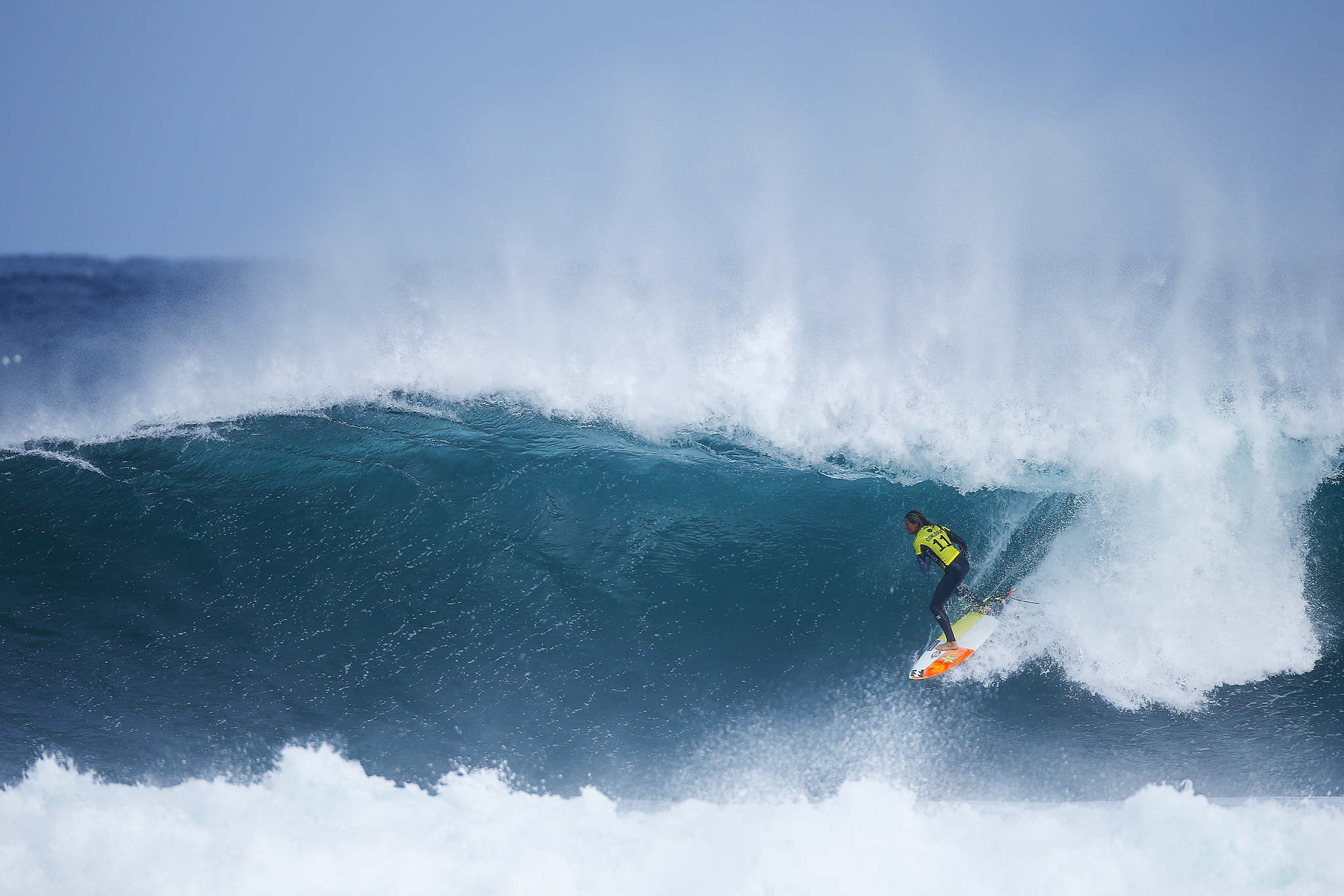 Courtney Conlogue of the USA (pictured) winning her Quaterfinal heat at the Drug Aware Margaret River Pro in Western Australia on Friday April 15, 2016. PHOTP: © WSL/ Sloane SOCIAL TAG: @edsloanephoto @wsl This image is the copyright of the World Surf League and is provided royalty free for editorial use only, in all media now known or hereafter created. No commercial rights granted. Sale or license of the images is prohibited. This image is a factually accurate rendering of what it depicts and has not been modified or augmented except for standard cropping and toning. ALL RIGHTS RESERVED.