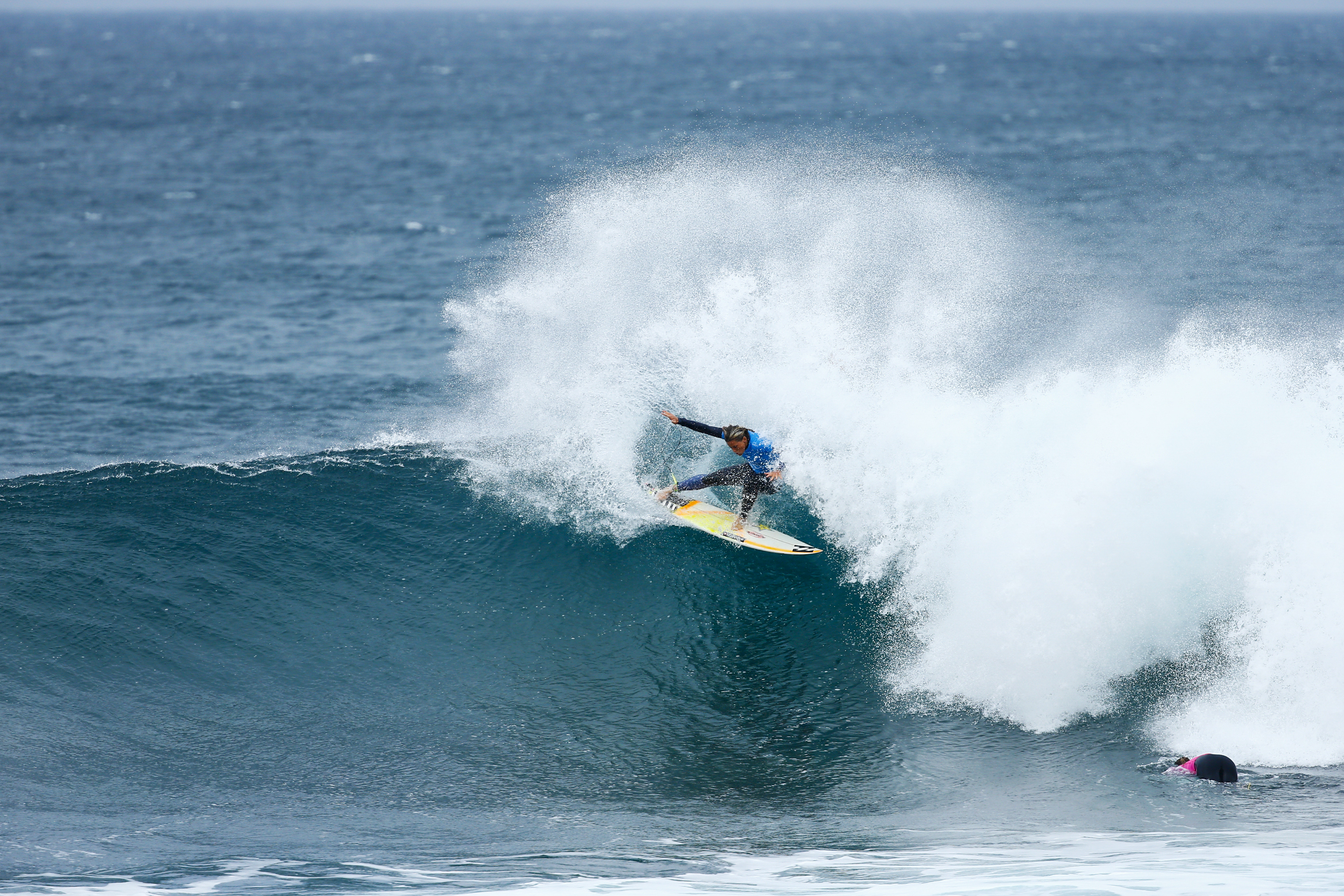 Courtney Conlogue of the USA (pictured) winning the Rip Curl Pro Bells Beach in Australia on Friday April 1, 2016. PHOTO: © WSL/ Sloane SOCIAL: @edsloanephoto This image is the copyright of the World Surf League and is provided royalty free for editorial use only, in all media now known or hereafter created. No commercial rights granted. Sale or license of the images is prohibited. This image is a factually accurate rendering of what it depicts and has not been modified or augmented except for standard cropping and toning. ALL RIGHTS RESERVED.