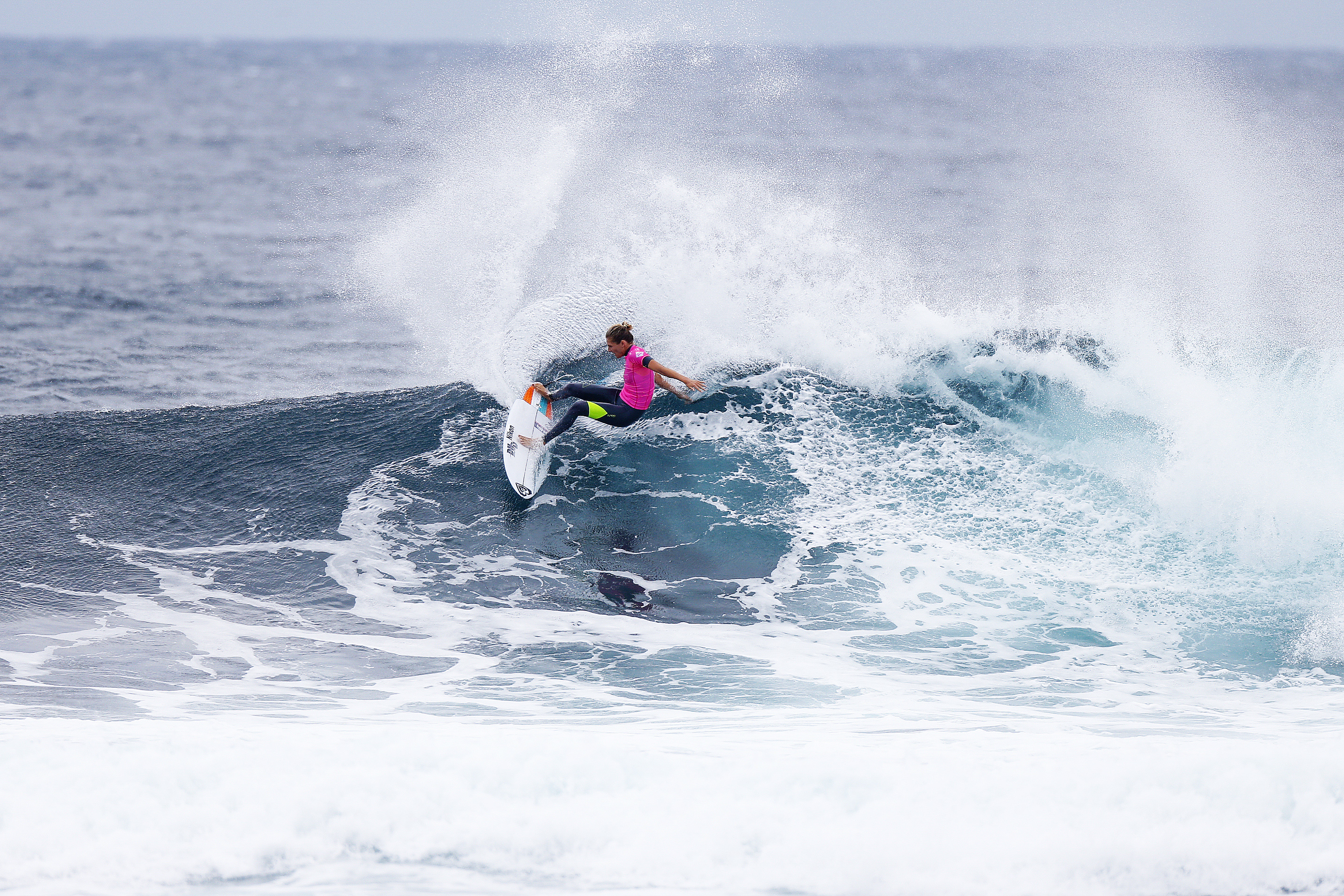 Stephanie Gilmore winning her round four heat at the Drug Aware Margaret River Pro in Western Australia.