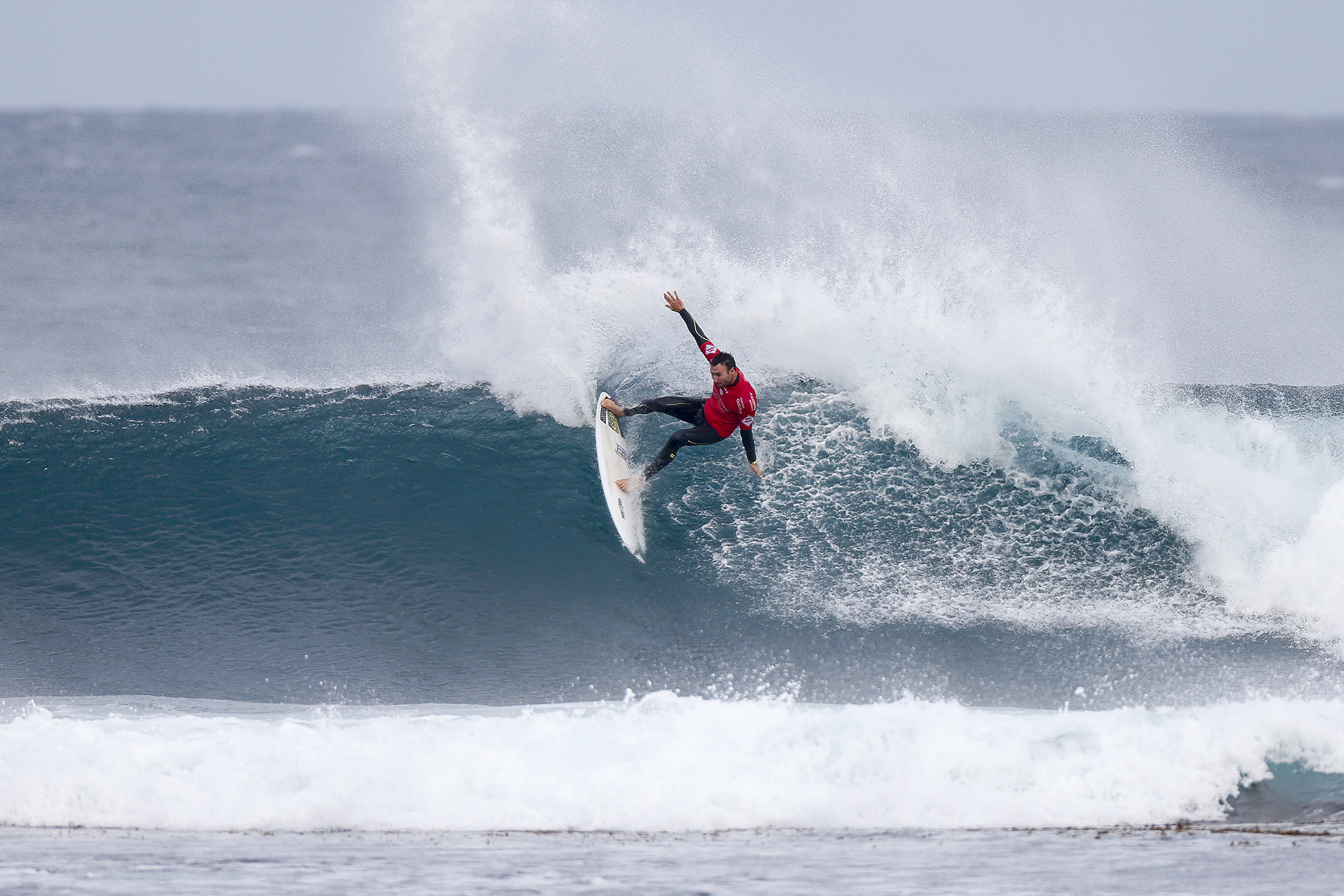 Joel Parkinson of Australia (pictured) placing equal third after being eliminated in the semifinals at the Drug Aware Margaret River Pro in Western Australia on Saturday April 16, 2016. PHOTO: © WSL/ Cestari SOCIAL: @kc80 @wsl This image is the copyright of the World Surf League and is provided royalty free for editorial use only, in all media now known or hereafter created. No commercial rights granted. Sale or license of the images is prohibited. This image is a factually accurate rendering of what it depicts and has not been modified or augmented except for standard cropping and toning. ALL RIGHTS RESERVED.