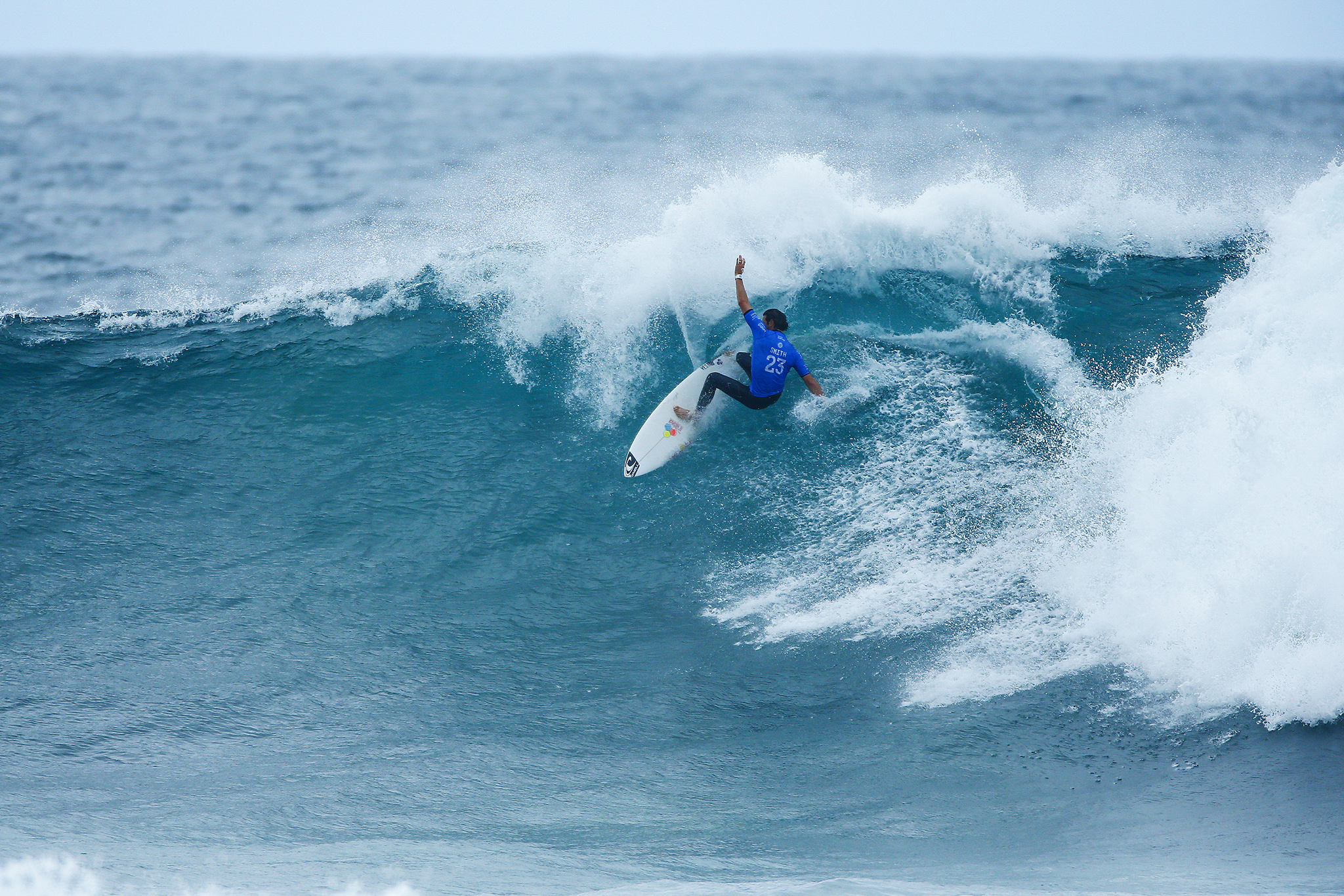 Jordy Smith of South Africa (pictured) winning his Semifinal heat to advance into the Final of the Rip Curl Pro Bells Beach on Sunday April 3, 2016. PHOTO: © WSL/ Cestari SOCIAL: @wsl @kc80 This image is the copyright of the World Surf League and is provided royalty free for editorial use only, in all media now known or hereafter created. No commercial rights granted. Sale or license of the images is prohibited. This image is a factually accurate rendering of what it depicts and has not been modified or augmented except for standard cropping and toning. ALL RIGHTS RESERVED.