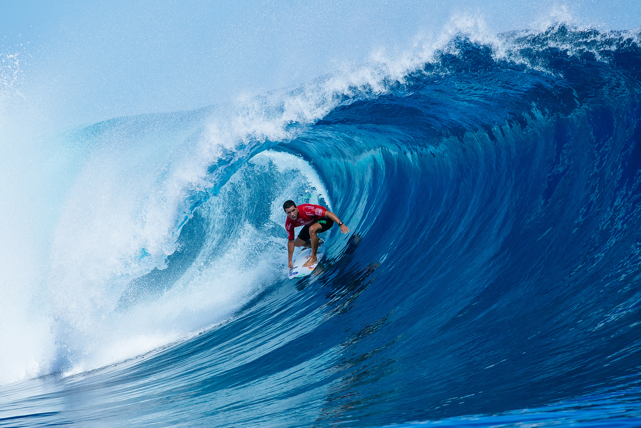 Adriano De Souza of BRasil (pictured) winning his in Round Three of the Fiji Pro at Cloudbreak, Tavarua on Wednesday June 15, 2016. PHOTO: © WSL/ Sloane SOCIAL: @edsloanephoto @wsl This image is the copyright of the World Surf League and is provided royalty free for editorial use only, in all media now known or hereafter created. No commercial rights granted. Sale or license of the images is prohibited. This image is a factually accurate rendering of what it depicts and has not been modified or augmented except for standard cropping and toning. ALL RIGHTS RESERVED.