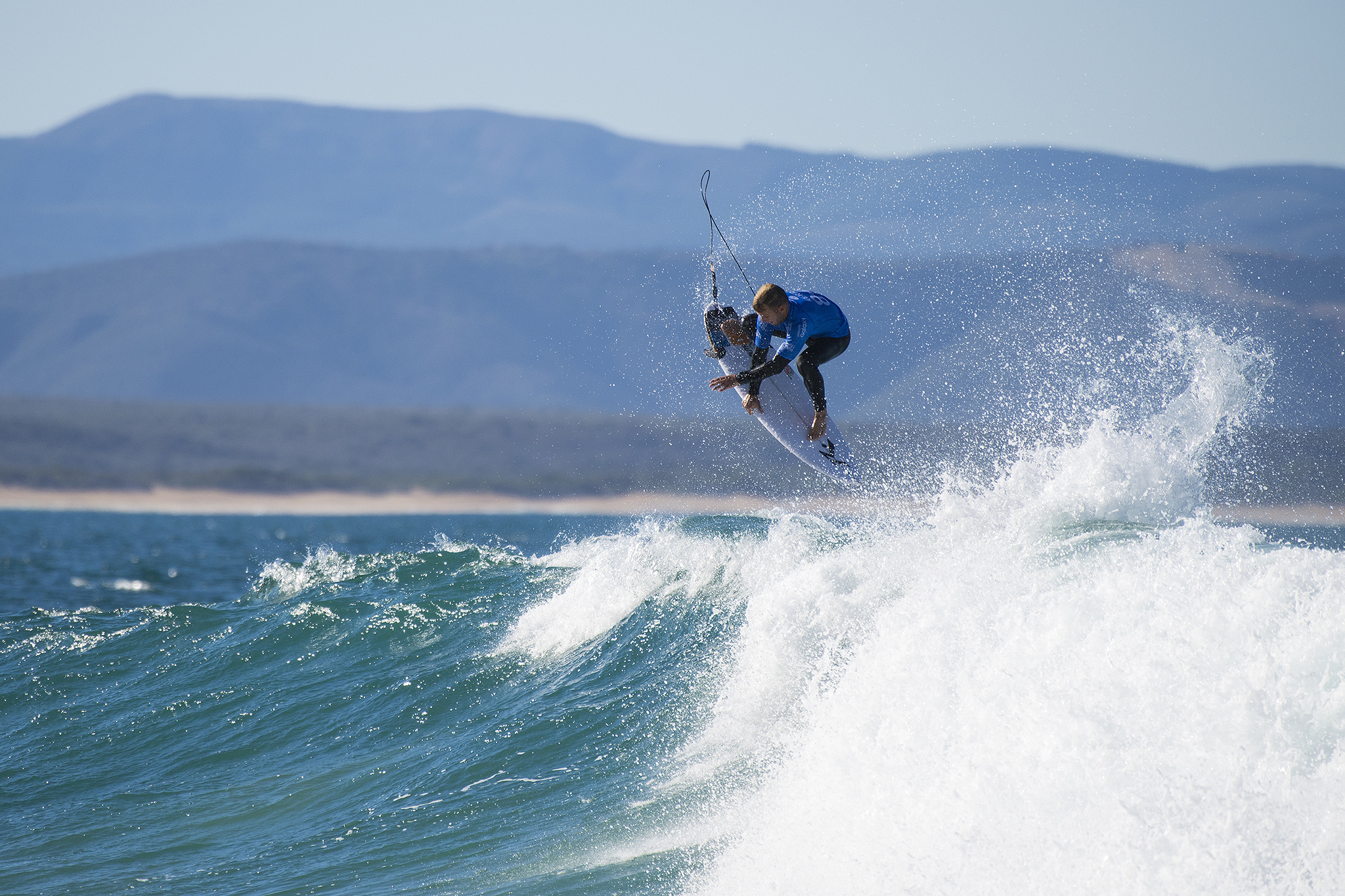 Josh Kerr of Australia (pictured) winning his round three heat at the JBay Open on Thursday July 7, 2016. PHOTO: © WSL/ Kirstin SOCIAL @wsl @kirstinscholtz This is a hand-out image from the Association of Surfing Professionals LLC ("World Surf League") for editorial use only. No commercial rights are granted to the Images in any way. The Images are provided on an "as is" basis and no warranty is provided for use of a particular purpose. Rights to individuals within the Images are not provided. The copyright is owned by World Surf League. Sale or license of the Images is prohibited. ALL RIGHTS RESERVED.