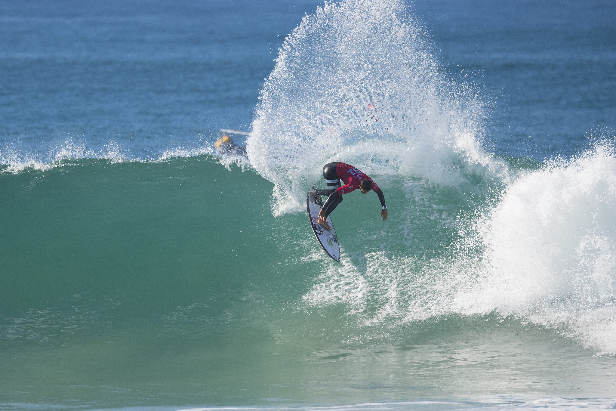 Miguel Pupo of Brasil (pictured) during round 2 at the JBay Open on Thursday July 7, 2016. PHOTO: © WSL/ Kirstin SOCIAL @wsl @kirstinscholtz This is a hand-out image from the Association of Surfing Professionals LLC ("World Surf League") for editorial use only. No commercial rights are granted to the Images in any way. The Images are provided on an "as is" basis and no warranty is provided for use of a particular purpose. Rights to individuals within the Images are not provided. The copyright is owned by World Surf League. Sale or license of the Images is prohibited. ALL RIGHTS RESERVED.