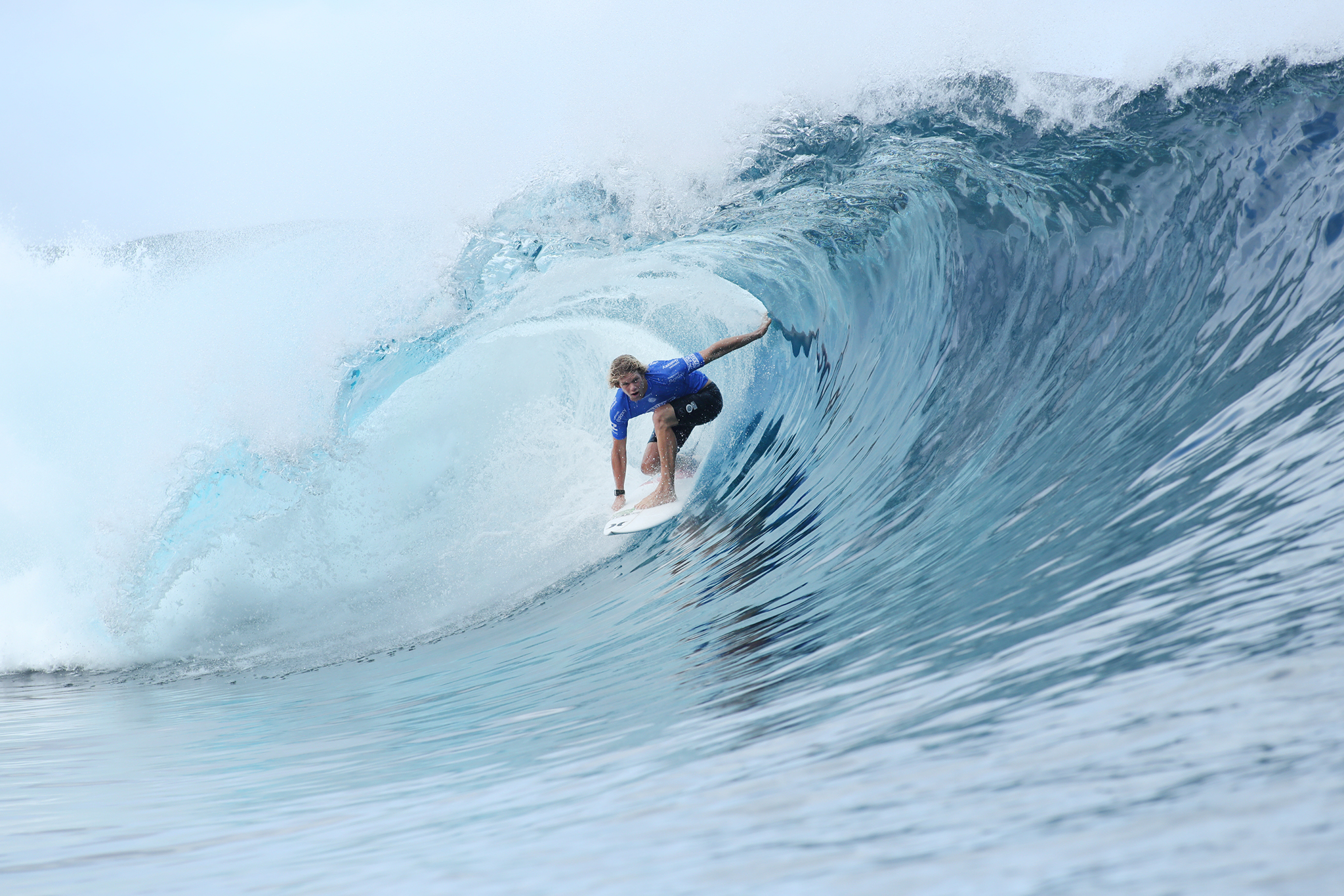 John John Florence of HAwaii (pictured) winning his quarterfinal heat at the Billabong Pro Tahiti on Tuesday August 23, 2016.  PHOTO: @wsl/ Cestari SOCIAL: @wsl  @kc80 This image is the copyright of  the World Surf League and is provided royalty free for editorial use only, in all media now known or hereafter created. No commercial rights granted. Sale or license of the images is prohibited. This image is a factually accurate rendering of what it depicts and has not been modified or augmented except for standard cropping and toning. ALL RIGHTS RESERVED.