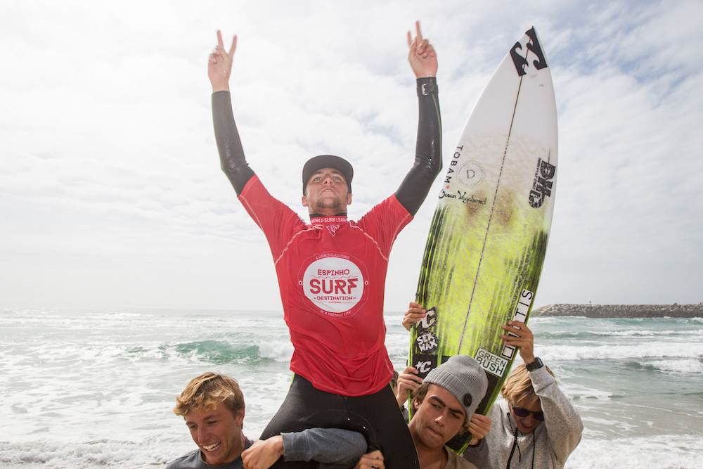 Justin Becret and Rachel Presti claim Junior Pro Espinho titles. Budes Ellie Turner finishes second