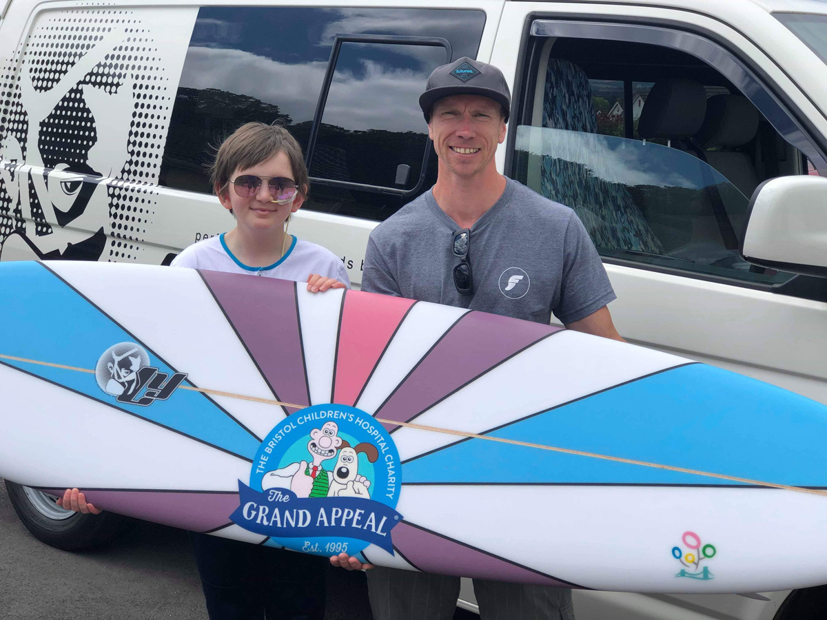 Olivers Board raffle to raise money for Bristol Childrens Hospital