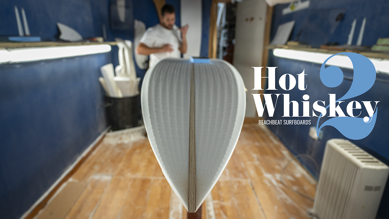 Shaping a big wave beast – Markie Lascelles crafting a Mullaghmore board for Conor Maguire.