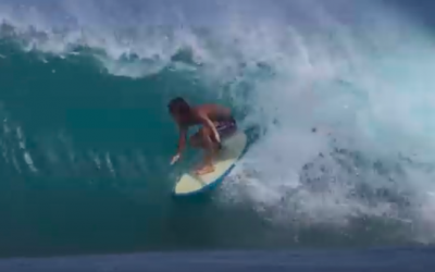 Mason Ho North Shore on a single fin