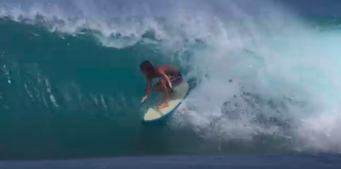 Mason Ho North Shore on a single fin