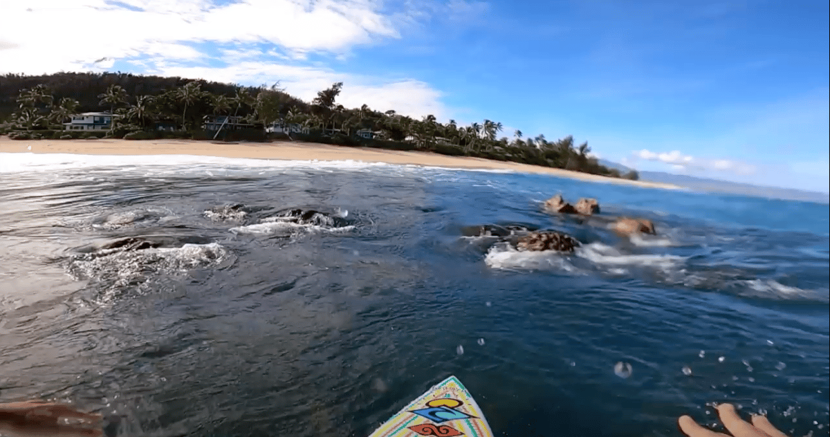 Surfing Through Rocks POV Full Experience