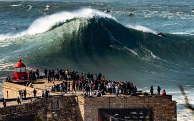 Huge swell at Nazare