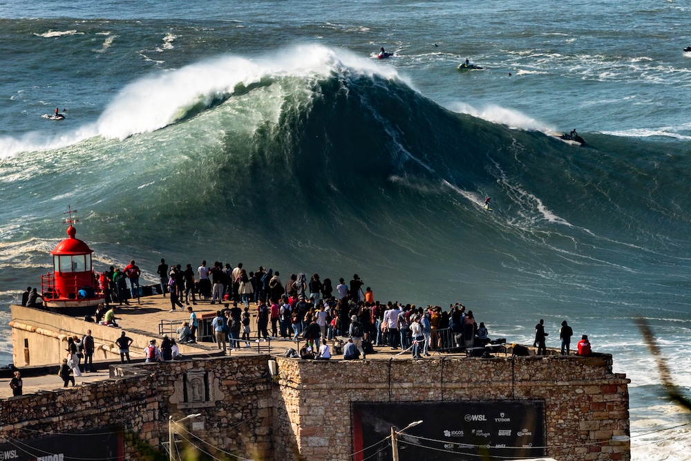 Huge swell at Nazare