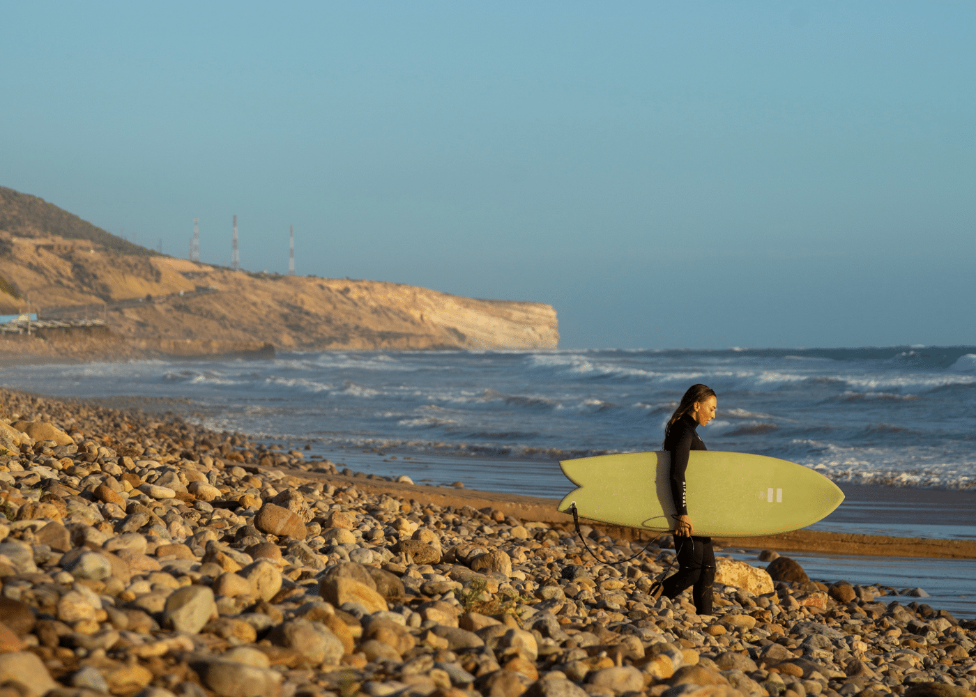 A surfer at Paradis Plage
