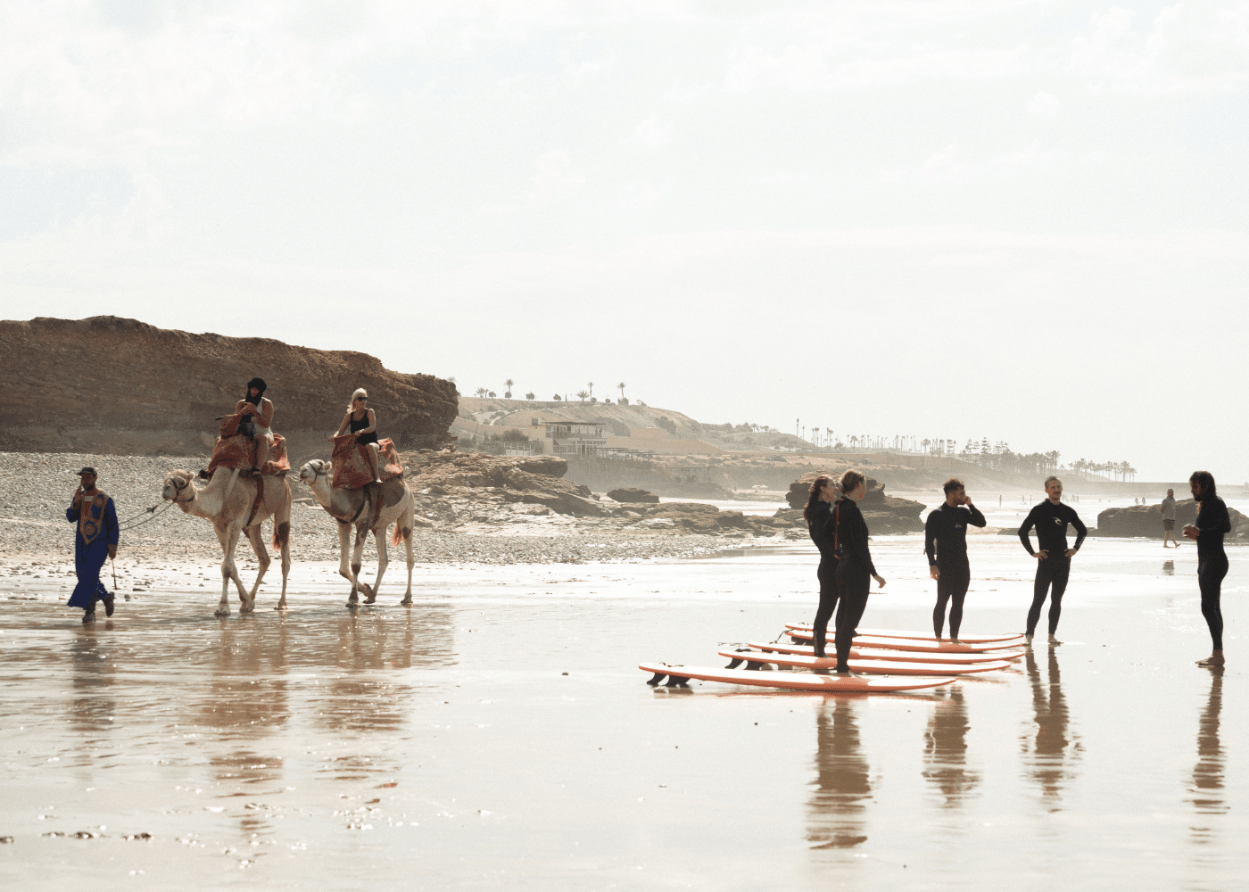 A beginner surf lesson at Blue Mind Morocco