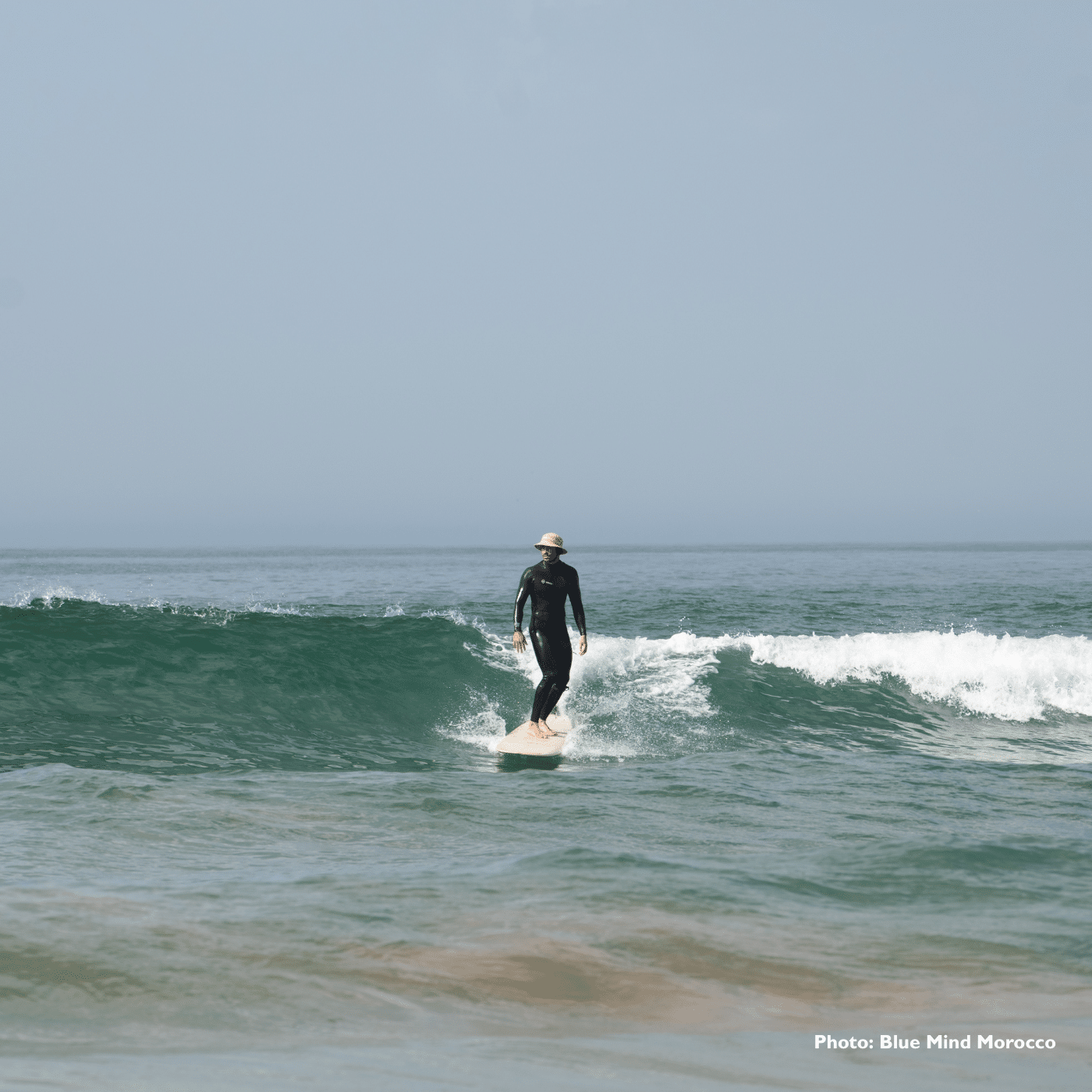 An advanced surfer at Blue Surf Morocco