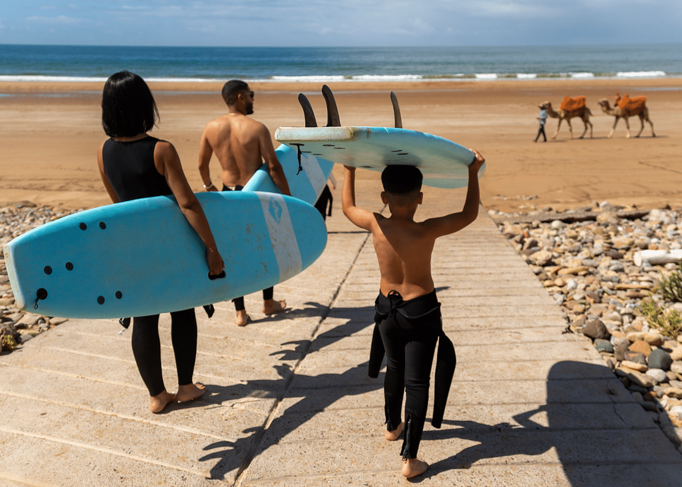 A family at Paradis Plage