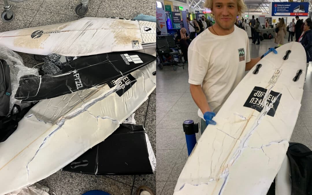 Airport Staircase Tractor Destroys Quiver