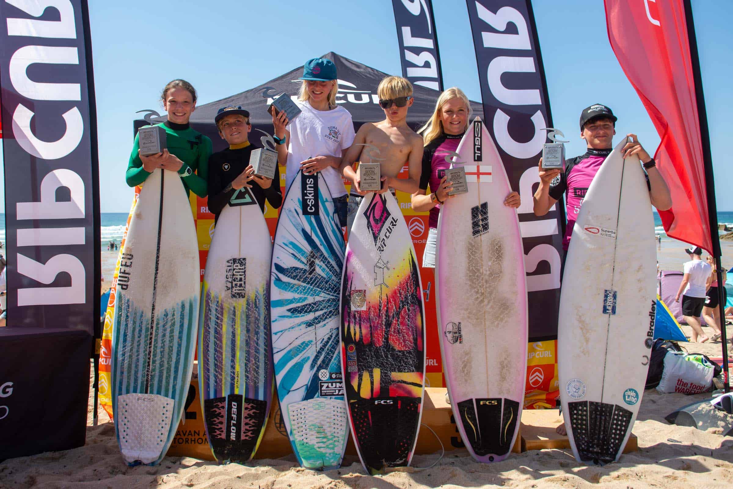 2026 Rip Curl GromSearch champions at Fistral Beach