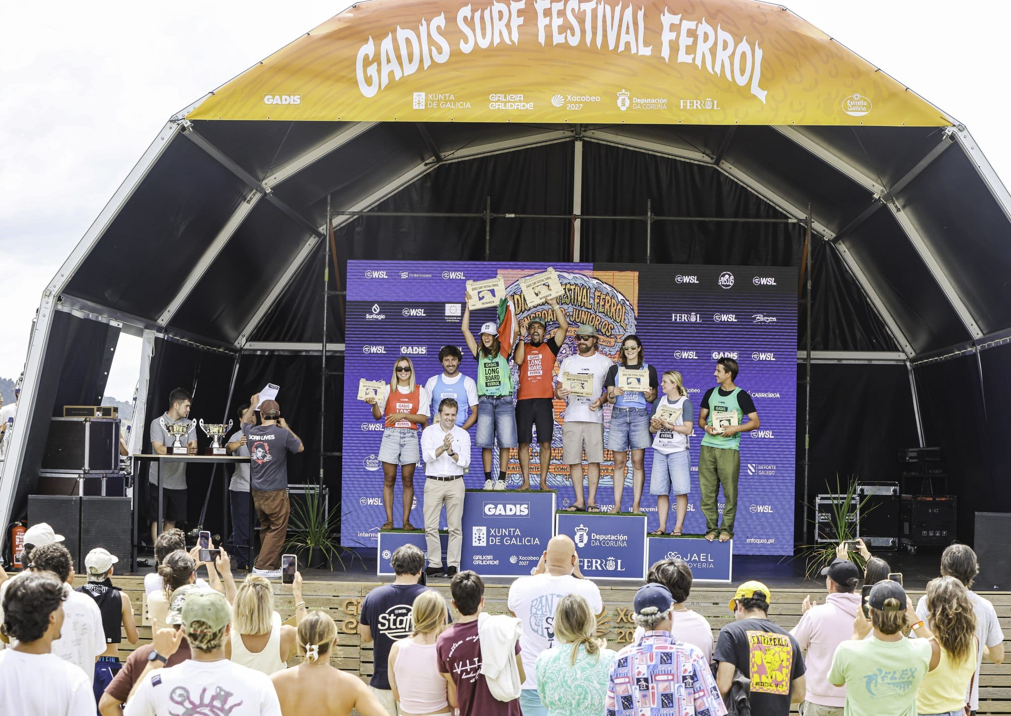 Longboard podium, GADIS Longboard Pro Ferrol — Photo: WSL
