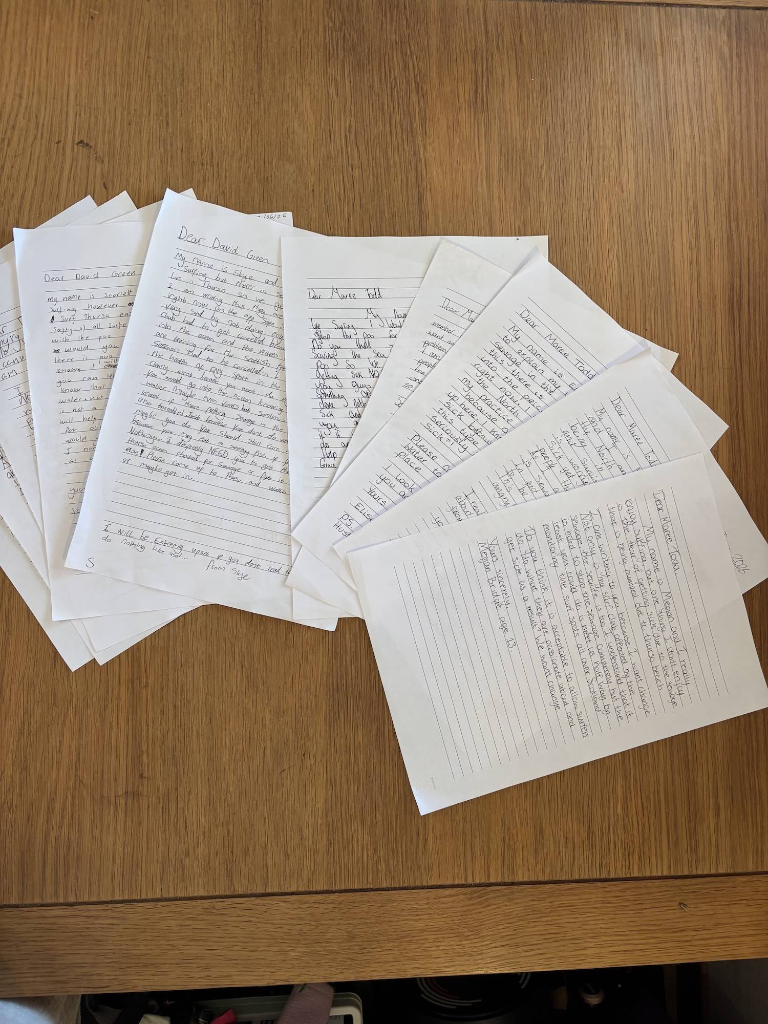 Letters written by North Shore Surf Club groms